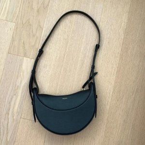 Polene Numero Dix in Monochrome Black Textured Leather